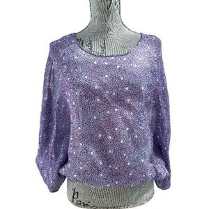 Silk Diane von Furstenberg Purple Abstract Floral Summery Top